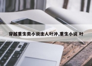 穿越重生类小说主人叶冲,重生小说 叶