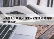 小说主人公宋清,小说主人公宋清月 陆霄寒是什么小说